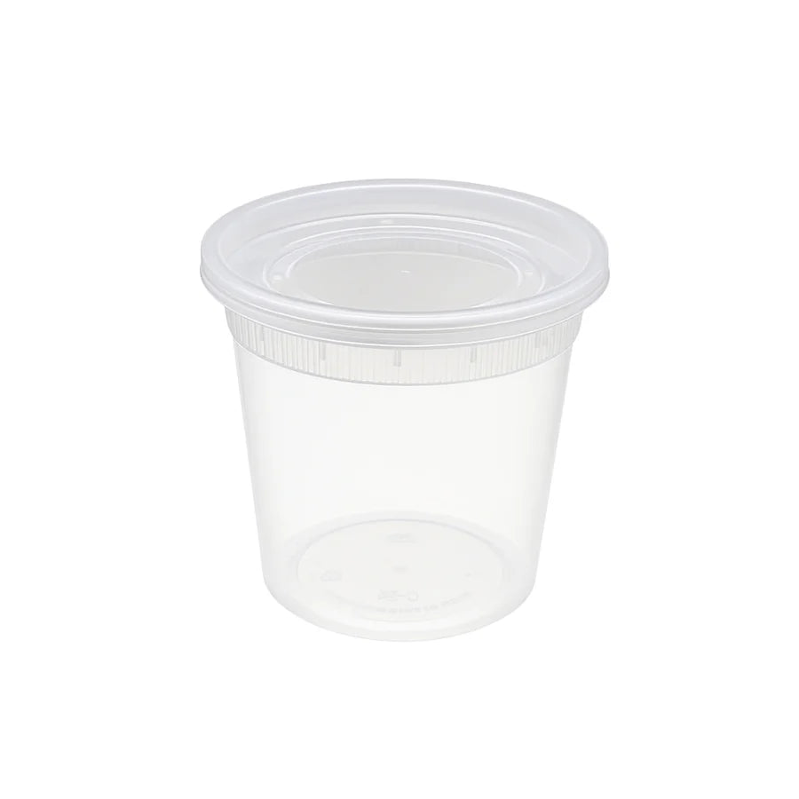 S series Round Plastic Deli Containers with Lids – 8oz to 32oz (Microwave, Freezer & Dishwasher Safe)