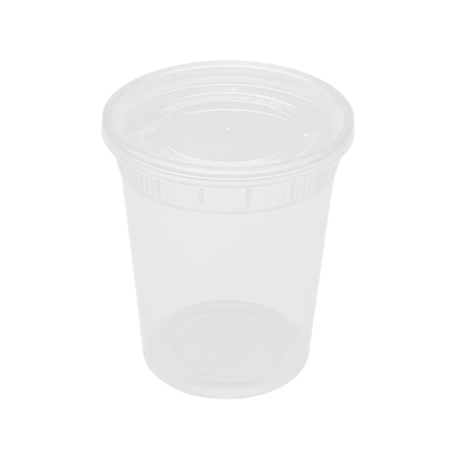 S series Round Plastic Deli Containers with Lids – 8oz to 32oz (Microwave, Freezer & Dishwasher Safe)