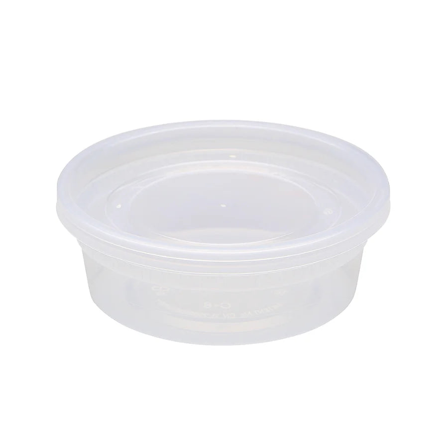 S series Round Plastic Deli Containers with Lids – 8oz to 32oz (Microwave, Freezer & Dishwasher Safe)
