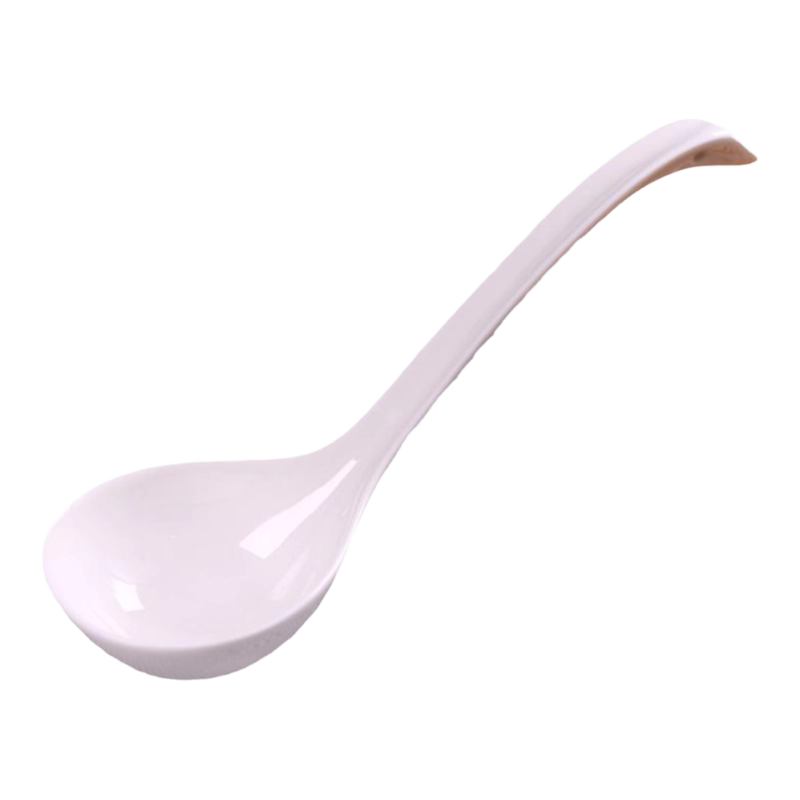 Heavy Duty Reinforced Porcelain Large Serving Spoon - Commercial Grade Ceramic Dinnerware