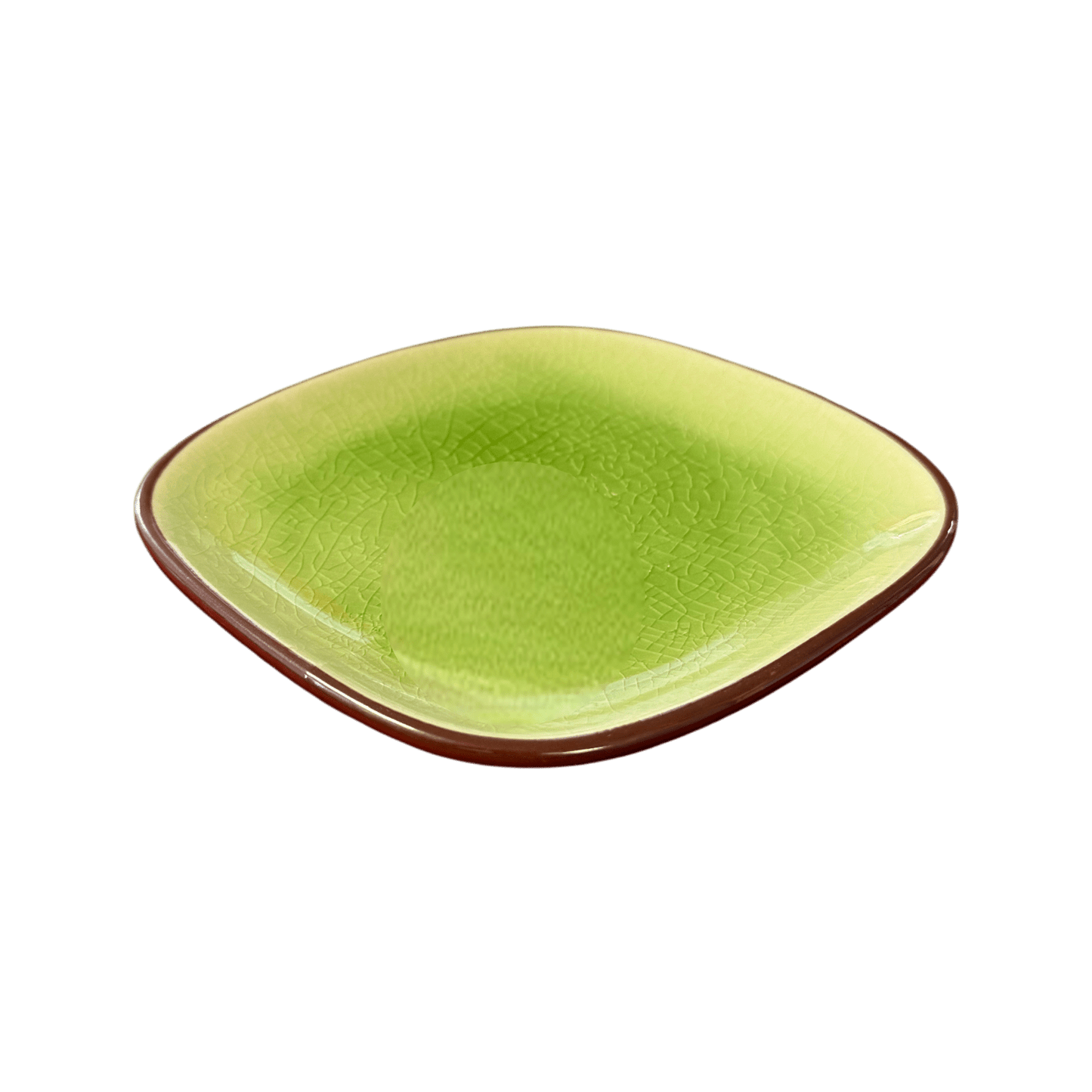 Ceramic Green Square Dessert Plate | Appetizer Side Plate 15cm - OMECA wholesale LTD.
