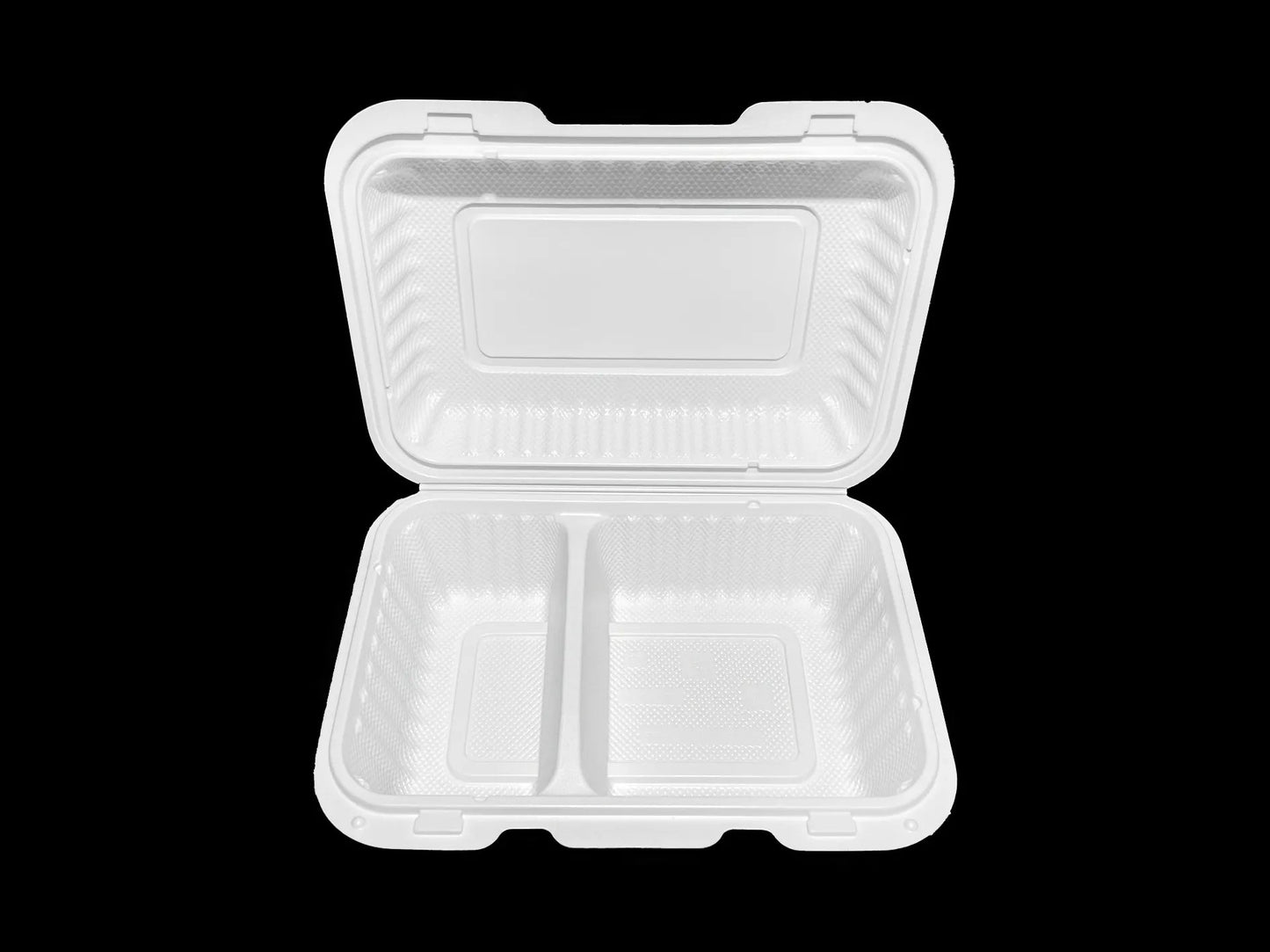 EP - 205 - 20 2 Compartment White Hinged Container 150 sets EP20520 - OMECA wholesale LTD.