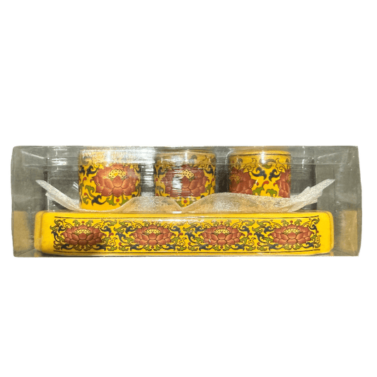 3 - Cup Set Offering Table (Yellow) – Tang Tri - Color Glazed Ceramics - ECO Box