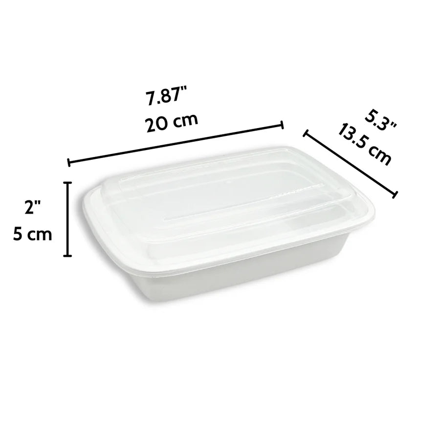 LR series Bulk Meal Prep Containers with Lids – 1 & 2 Compartment, Microwave & Freezer Safe (Black/White Base) 150SET