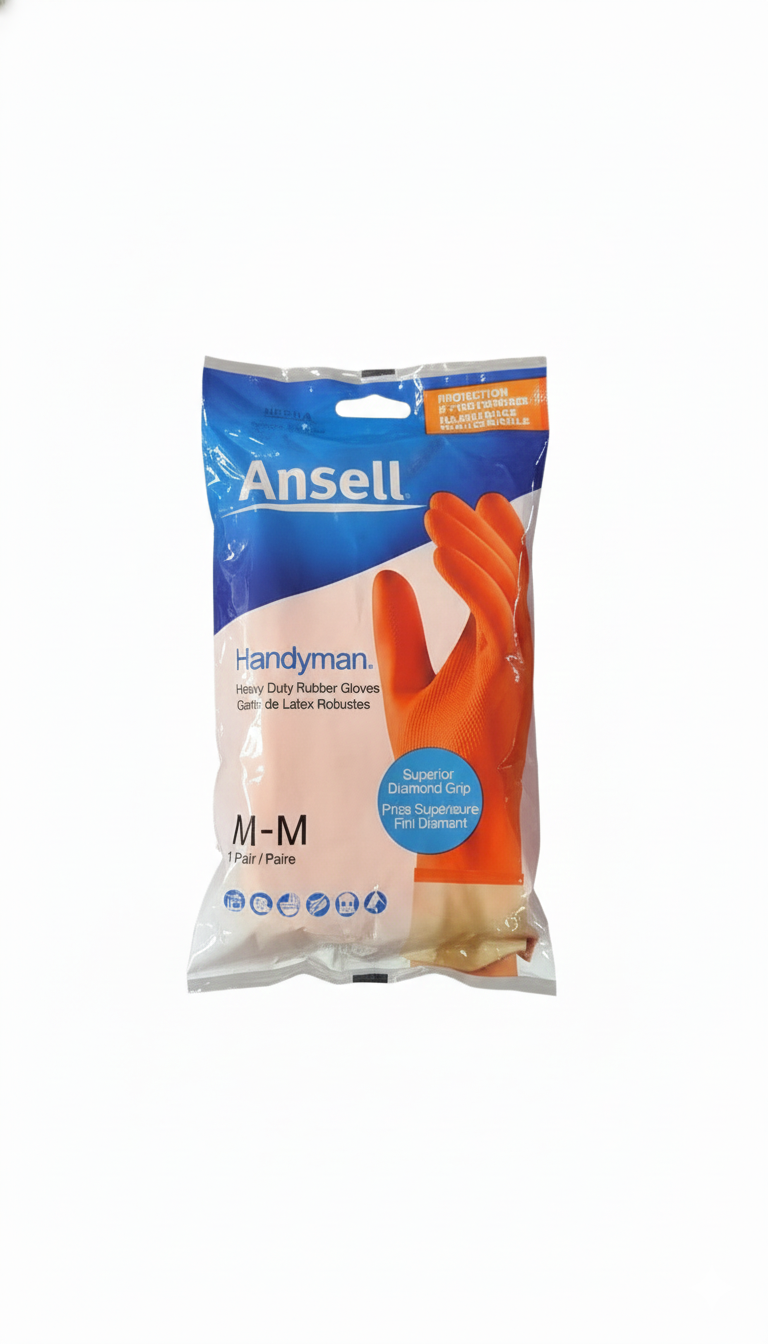 Ansell Handyman Heavy Duty Rubber Gloves - Superior Grip & Protection