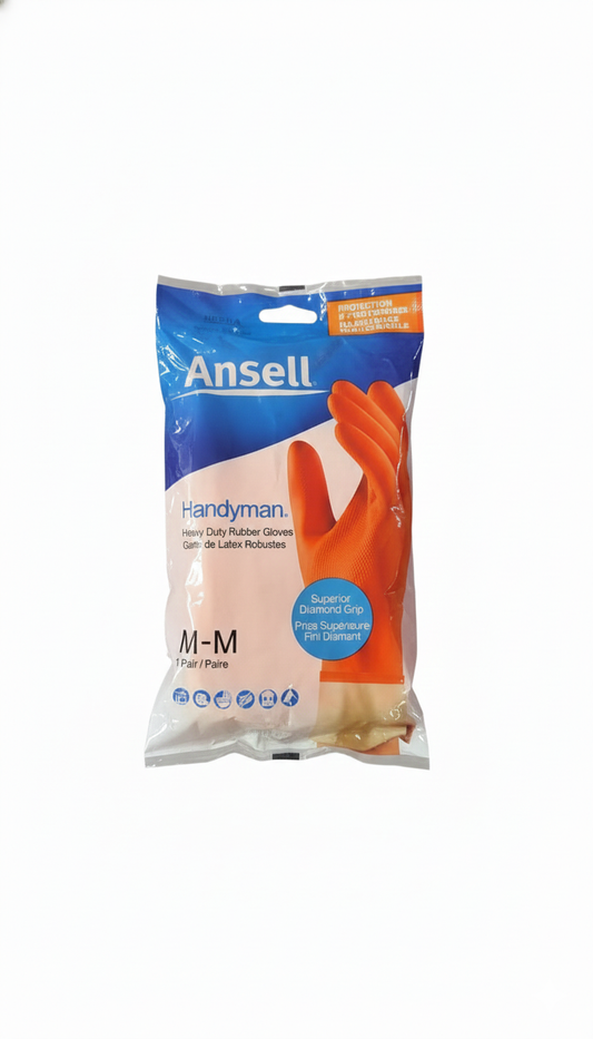 Ansell Handyman Heavy Duty Rubber Gloves - Superior Grip & Protection
