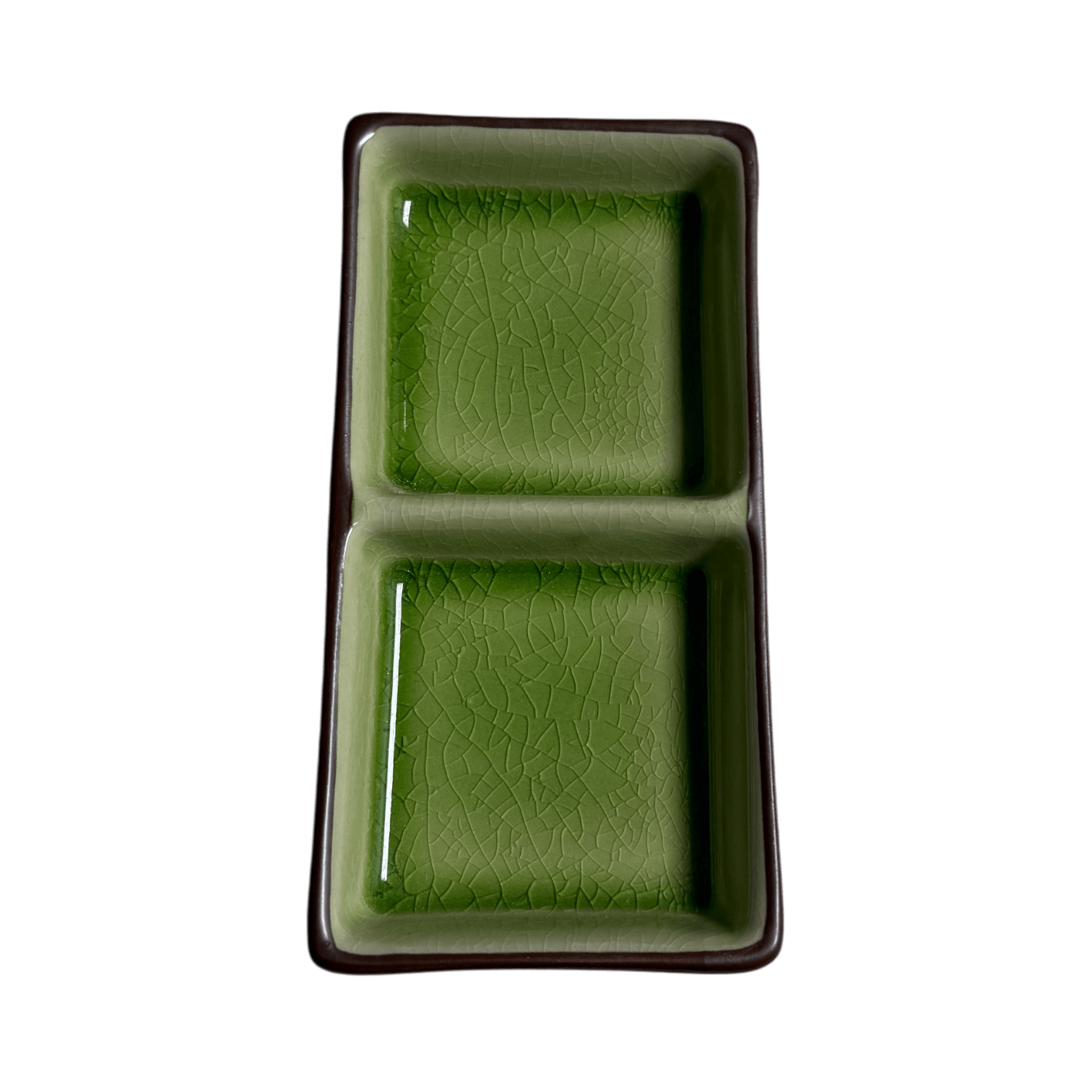 Ceramic Double Compartment Sauce Dish | Sushi Condiment Tray - OMECA wholesale LTD.