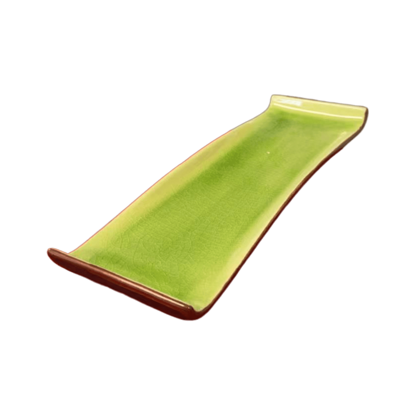 Ceramic Green Sushi Plate | Long Rectangular Presentation Platter - OMECA wholesale LTD.