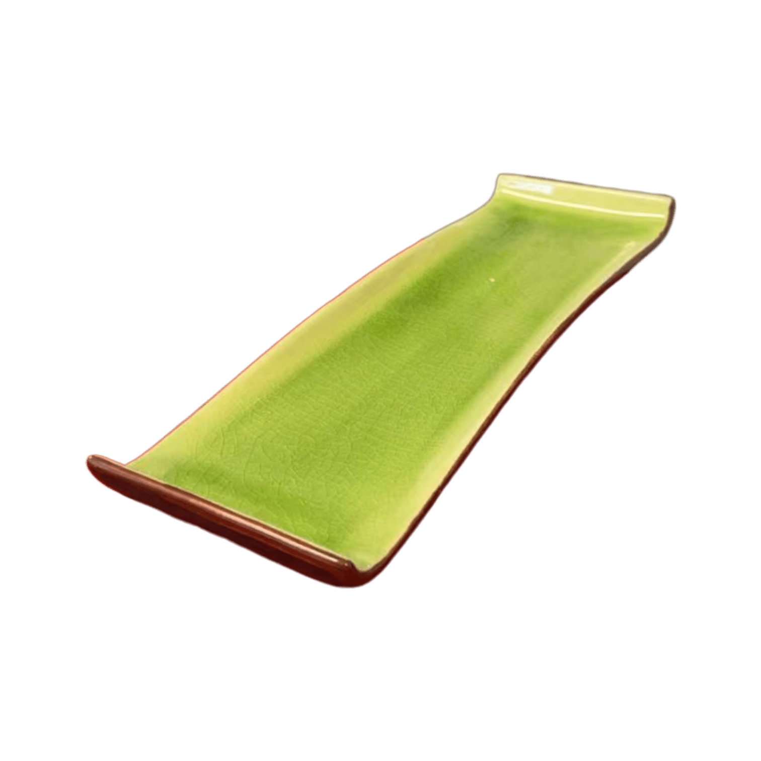 Ceramic Green Sushi Plate | Long Rectangular Presentation Platter - OMECA wholesale LTD.
