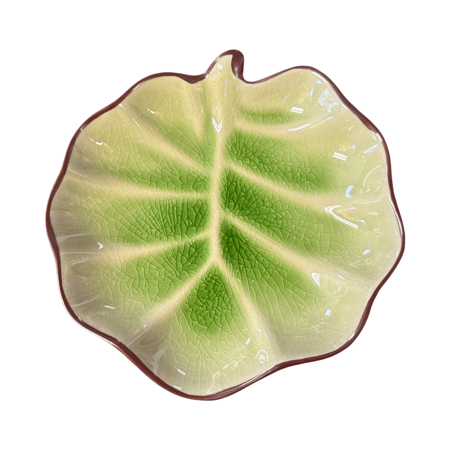 Ceramic Round Leaf Platter | Side Salad Appetizer Dish - OMECA wholesale LTD.