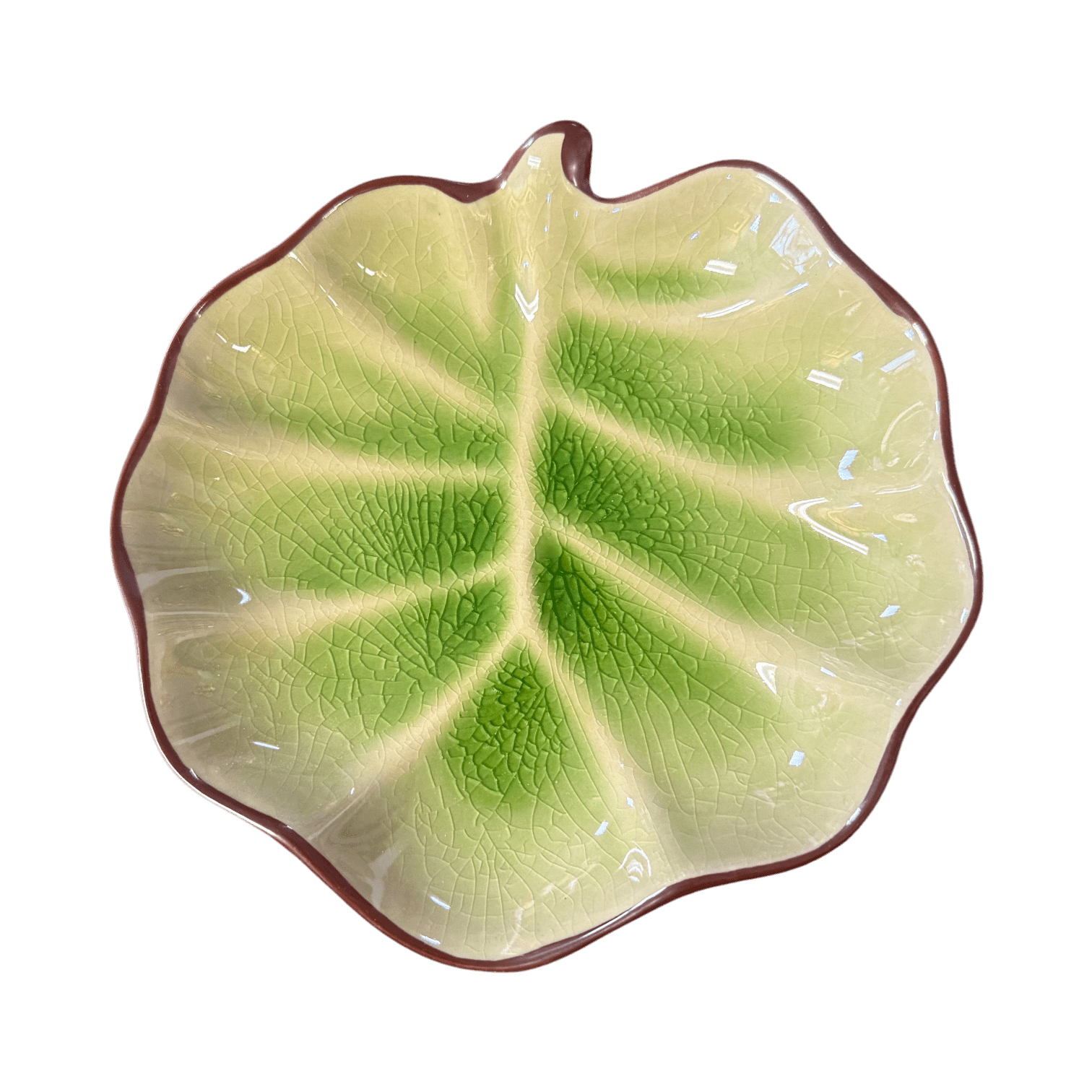 Ceramic Round Leaf Platter | Side Salad Appetizer Dish - OMECA wholesale LTD.