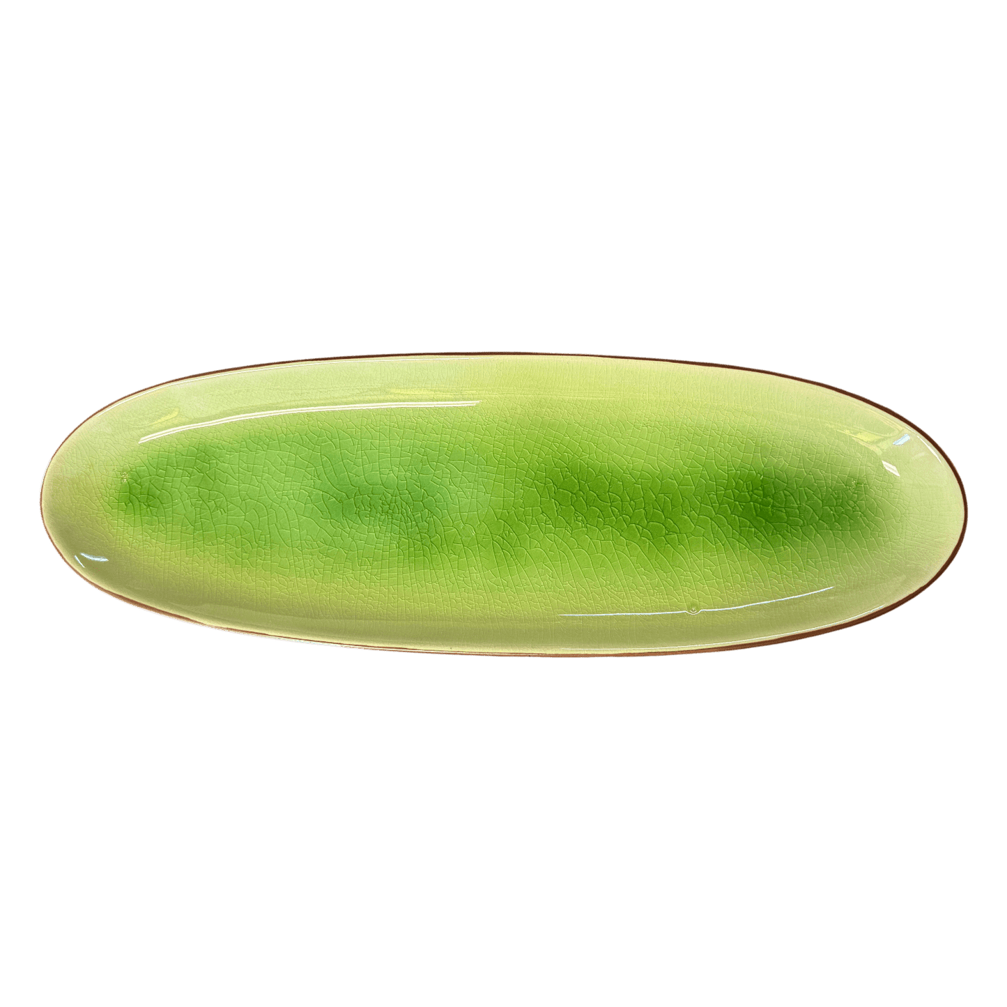 Extra - Long Ceramic Green Oval Platter | 53cm Shared Appetizer Tray - OMECA wholesale LTD.