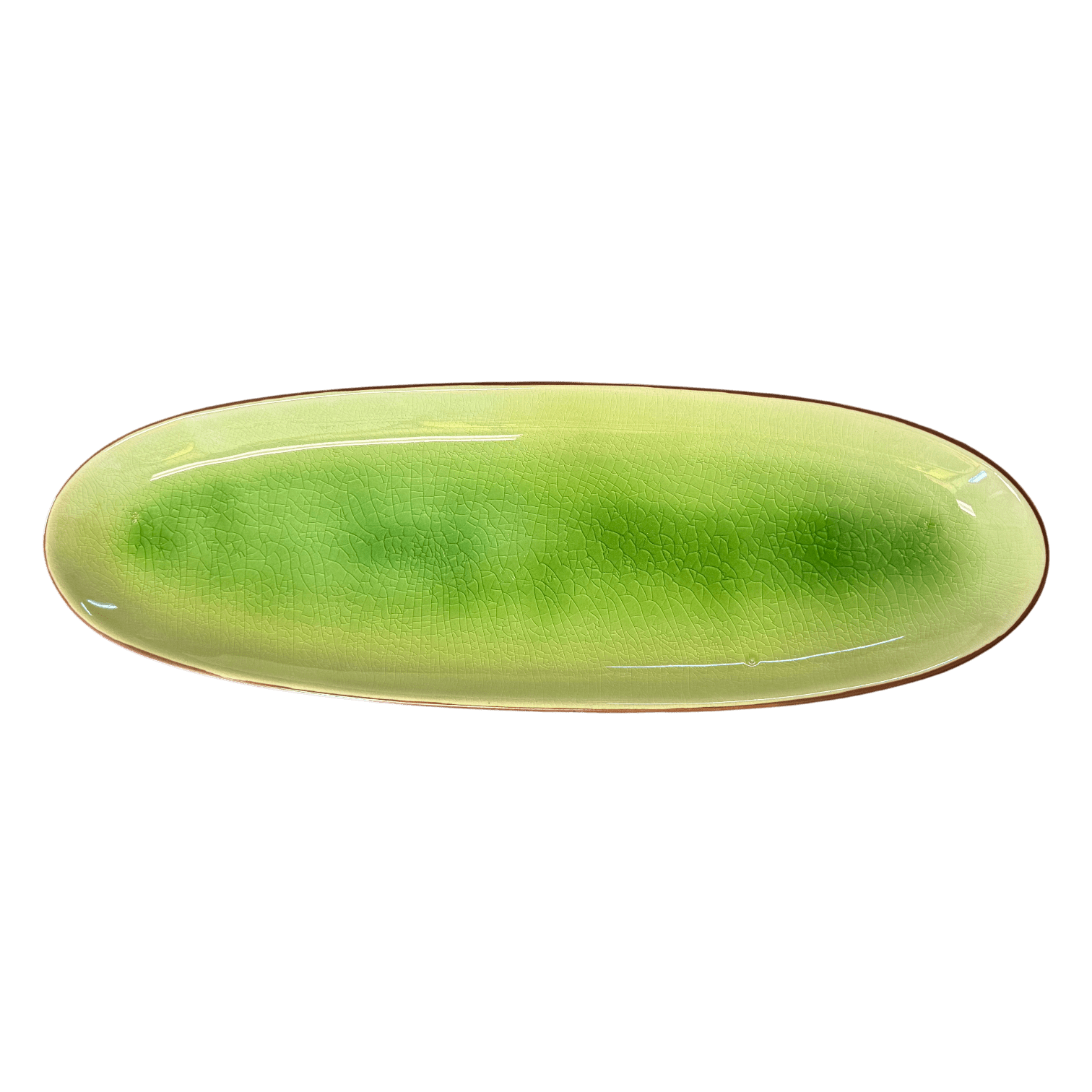 Extra - Long Ceramic Green Oval Platter | 53cm Shared Appetizer Tray - OMECA wholesale LTD.