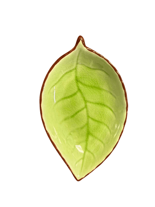 Green Ceramic Leaf Serving Dish | Appetizer Sauce Bowl - OMECA wholesale LTD.