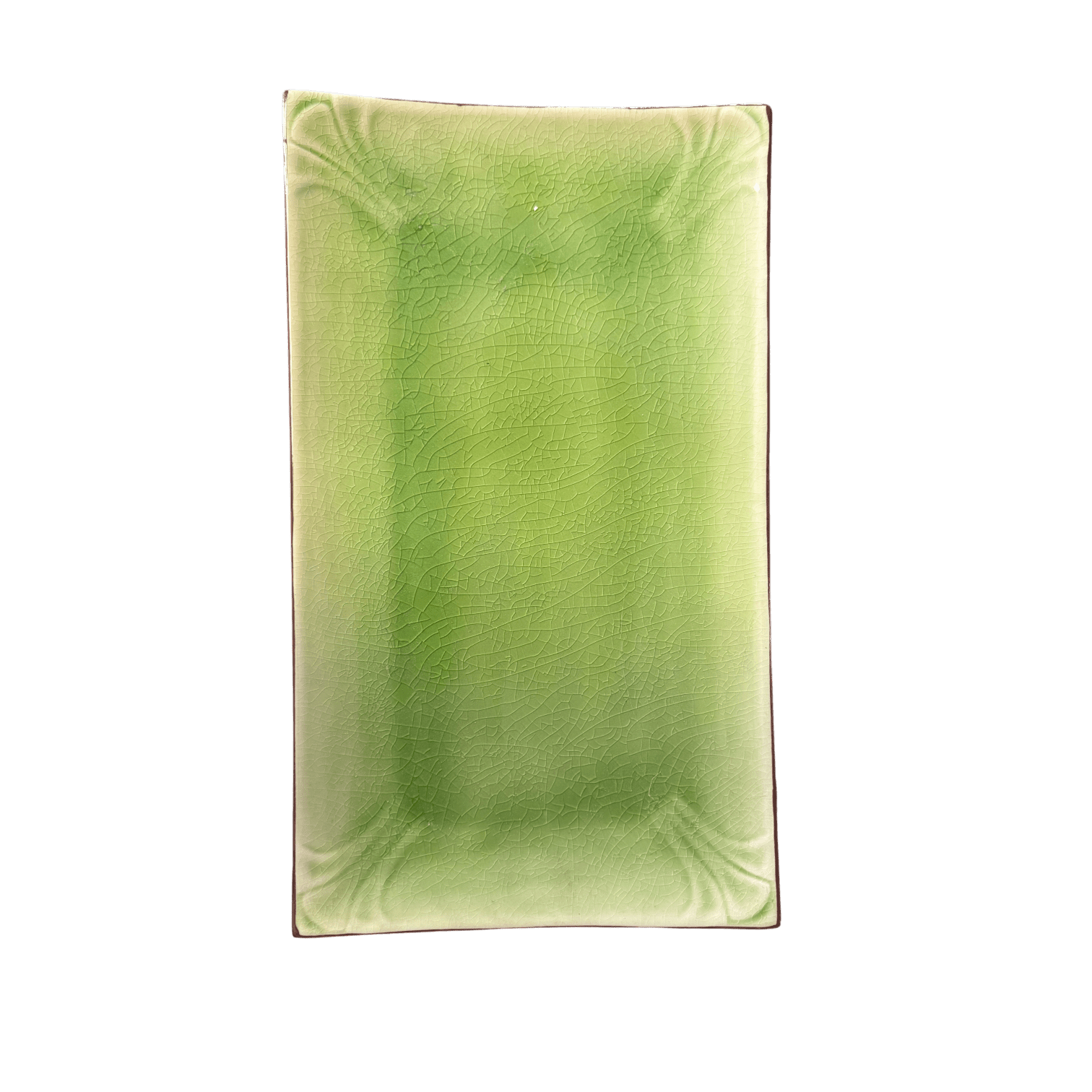 Large Ceramic Green Serving Platter | Rectangular Sushi and Appetizer Tray 36cm - OMECA wholesale LTD.