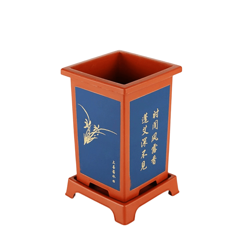 植卉居中式古风四大美人兰花盆树脂加厚家用蝴蝶兰君子兰绿植花盆 - OMECA wholesale LTD.