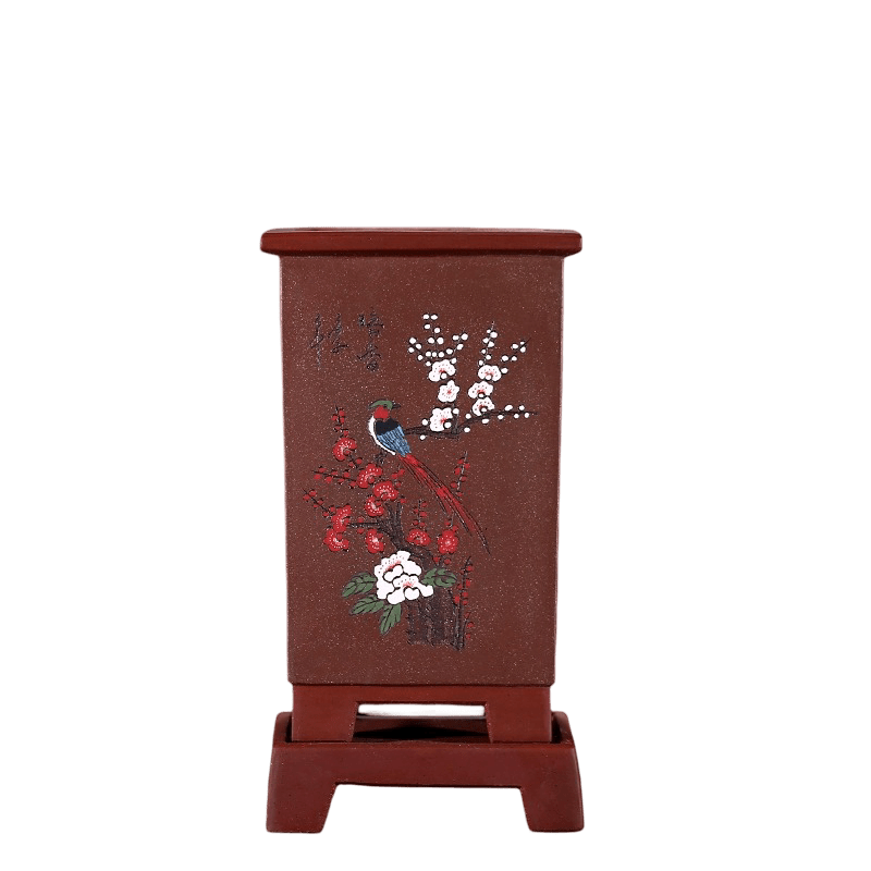 宜兴紫砂花盆兰花盆六方手工君子兰盆高花盆桌面室内花卉陶瓷盆景 - OMECA wholesale LTD.